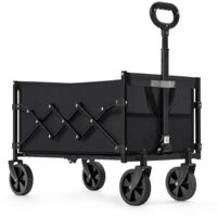 Songmics – Chariot de jardin pliable 180 kg – 4 roues renforcées dont 2 pivotantes – Dimensions pliées 42 x 18 x 68 cm – Poids 5 kg