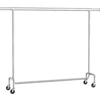 Songmics – Portant à vêtements avec roulettes – Tringle extensible 160-200 cm – Capacité de charge 110 kg – Métal chromé – Dimensions 45 x 162,9 cm