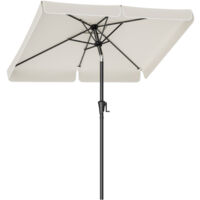 Songmics – Parasol de balcon 200 x 150 cm – Ombrelle rectangulaire inclinable 30° – Protection solaire UPF 50+ – Toile polyester hydrofuge beige