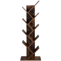 Vasagle – Bibliothèque en forme d'arbre 8 niveaux – Dimensions 50 x 25 x 141,5 cm – Capacité 10 kg par niveau – Panneau d'aggloméré – LBC11BX