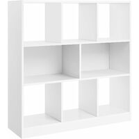 Vasagle – Bibliothèque blanche 97,5 x 30 x 100 cm – Meuble de rangement avec compartiments ouverts – Panneau aggloméré – SKU LBC52WT