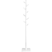 VASAGLE Portemanteau, Portant à vêtements en Bois Massif, Support sur Pieds avec 8 Crochets, pour Manteaux, Chapeaux, Sacs, pour entrée, Couloir, Bois d'hévéa, Blanc par SONGMICS RCR010W02
