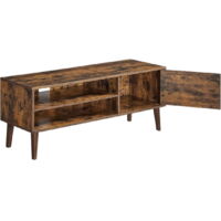 VASAGLE Meuble TV, Support Télé, pour Télévision jusqu'à 55 Pouces, Longueur 120 cm, Rangement Consoles de Jeux, Style Rustique, pour Salon, Chambre - Marron Rustique