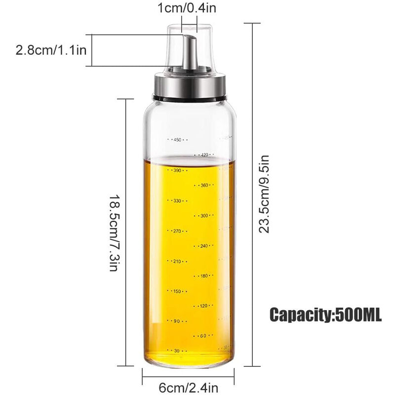 Irfora Botellas dispensadoras de aceite Botella de vidrio para aceite de  oliva 200 ml Aceite y vinagre Jarra de aceite de vinagrera Decantador para  cocina Barbacoa Recipiente de aceite de cocina Irfora