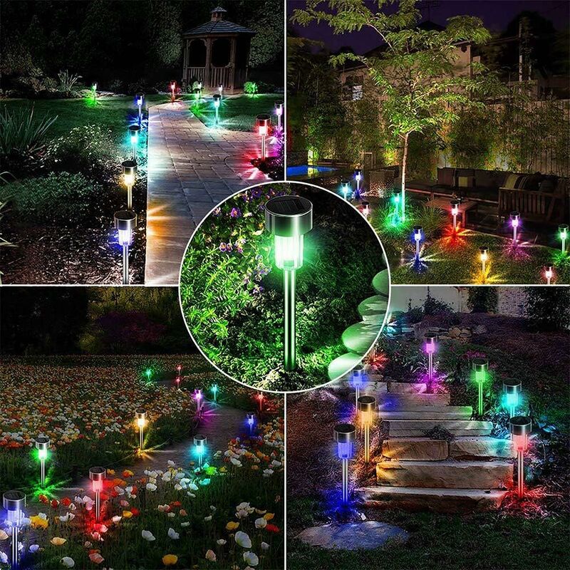 16 Colores Spike Foco Luz de inundación jardín paisaje decoración del jardín valla al aire libre 
