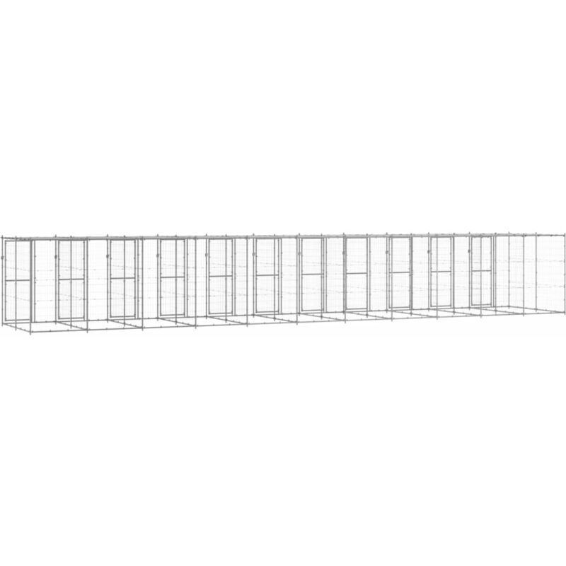 Perrera de exterior con techo 120x120x150 cm