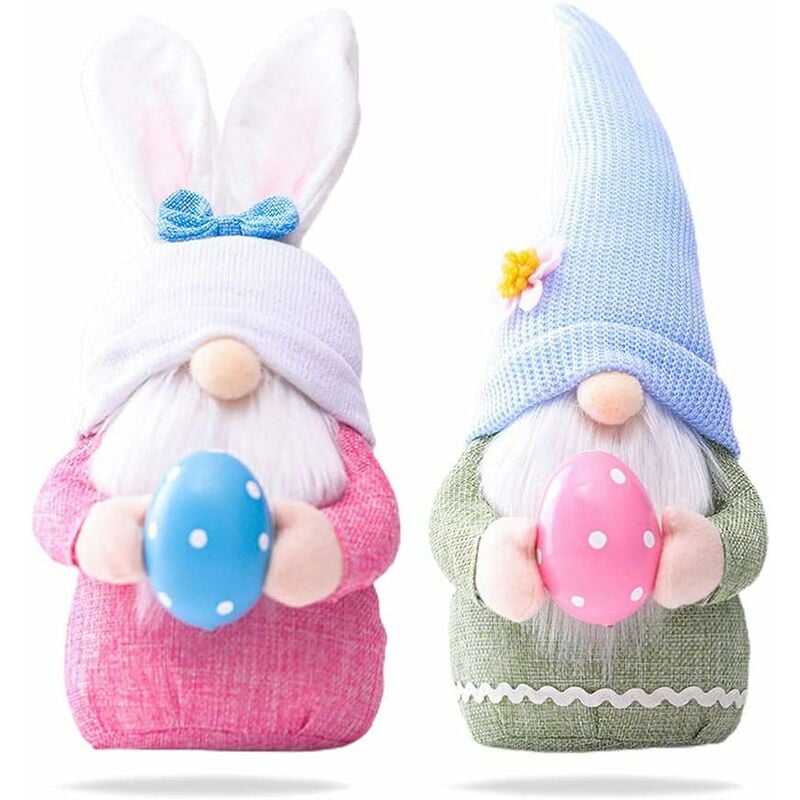 Gnomos de Pascua Punto Felpa Muñeca de Pascua Decoración de Pascua Figuras Hechas a mano Elfos Enanos de Pascua Decoración de mesa Muñecas sin rostro Decoraciones de regalo para el hogar