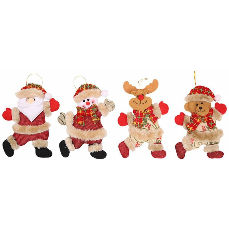 Accesorios para árboles de Navidad, adornos colgantes de figuritas navideñas, anciano bailarín, oso ciervo muñeco de nieve, muñeco de tela pequeño regalo colgante, se puede colgar en cualquier lugar