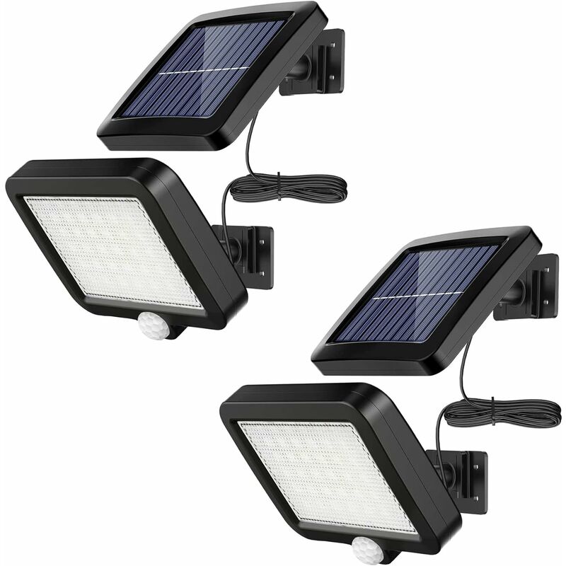 Luz solar para exteriores, 106 luces LED solares para exteriores con sensor  de movimiento, IP65 impermeable, ángulo de iluminación de 120°, luz solar