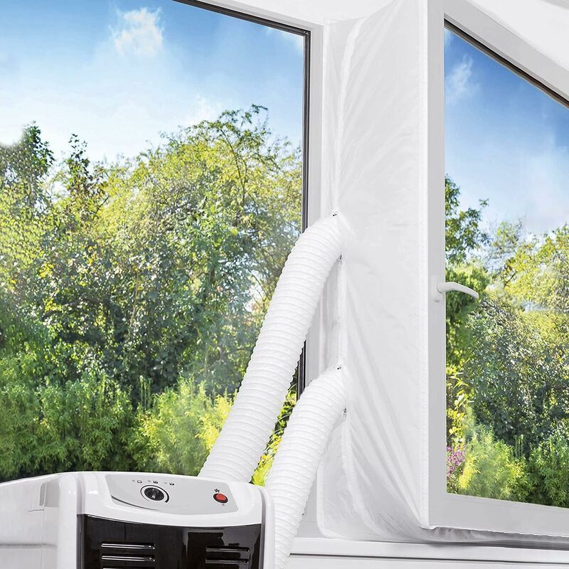 Kit de calafateo de ventana de aire acondicionado de 300 cm Sello de ventana de aire acondicionado Paño de calafateo de ventana para todos los aires acondicionados y secadores portátiles Fácil instalación con instrucciones