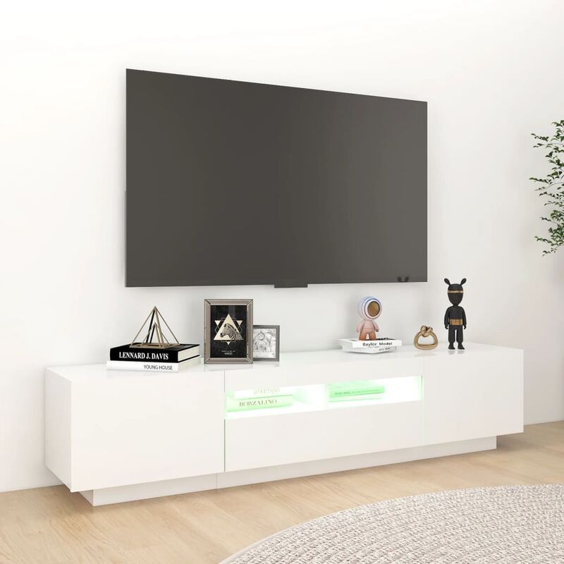  Soporte de TV LED para televisores de 60/65/70 pulgadas, centro  de entretenimiento moderno con luces LED RGB y almacenamiento, muebles de TV  y multimedia de alto brillo para debajo de la