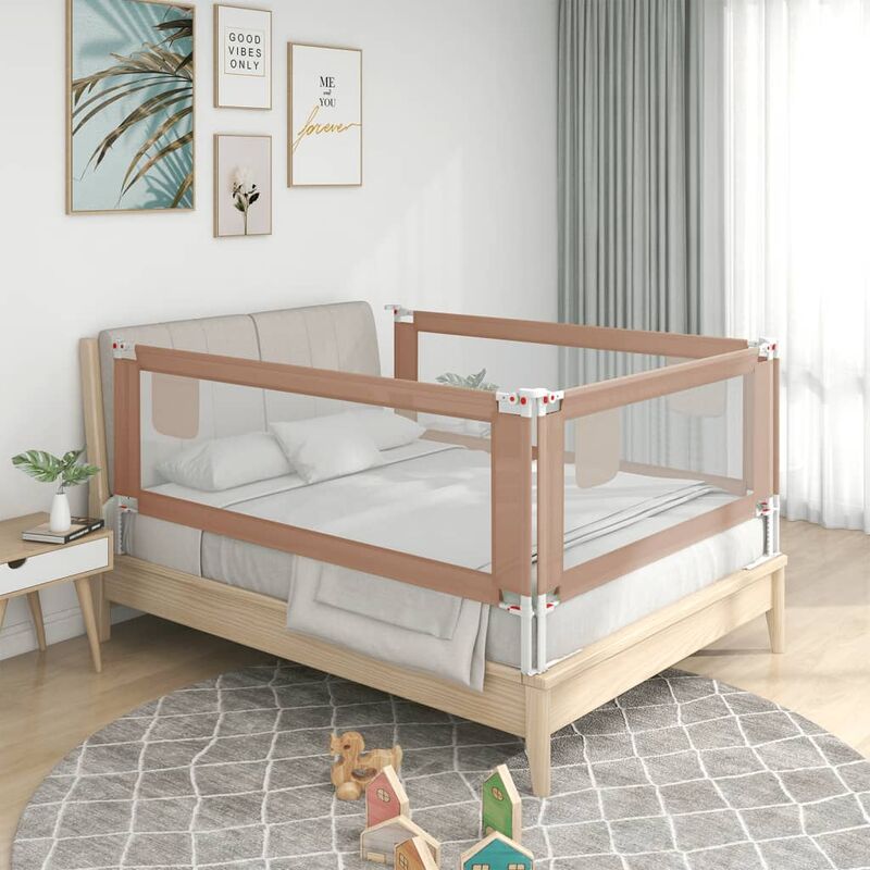 COSTWAY 200 cm Barandilla de Cama Bebe, Altura Ajustable 80-95 cm, Barrera  de Cama con