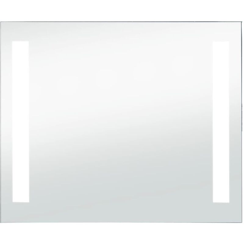 Atiu - Espejo con marco metálico y luz led 100x70 cm