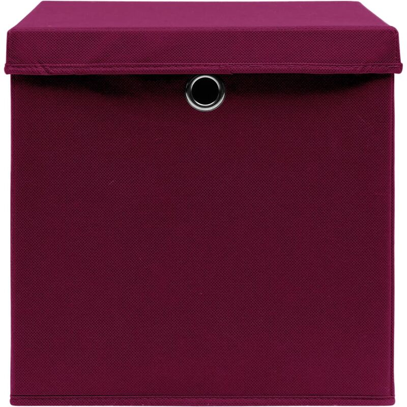vidaXL Cajas de almacenaje con tapas 4 uds tela rosa 32x32x32 cm