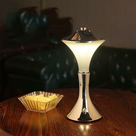 Lámpara de mesa LED inalámbrica portátil lámpara de escritorio táctil  recargable con control remoto brillo ajustable lámpara de mesita de noche  para
