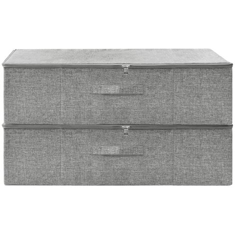 vidaXL Cajas de almacenaje con tapas 10 uds tela gris 32x32x32 cm