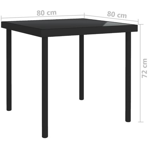Mesa de Jardín de Cristal Redonda 90x72 cm - Negro