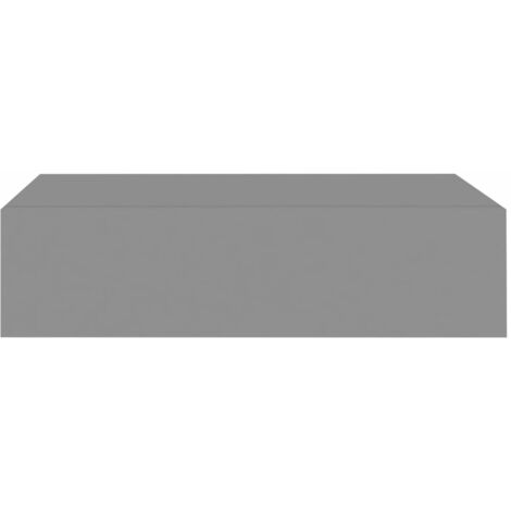 Estante con cajón de pared gris hormigón MDF 60x23,5x10cm