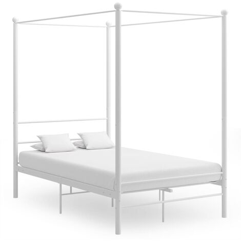 Estructura de cama de metal blanco 120 x 200 cm