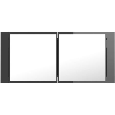 Armario espejo de baño luz LED blanco 80x12x45 cm