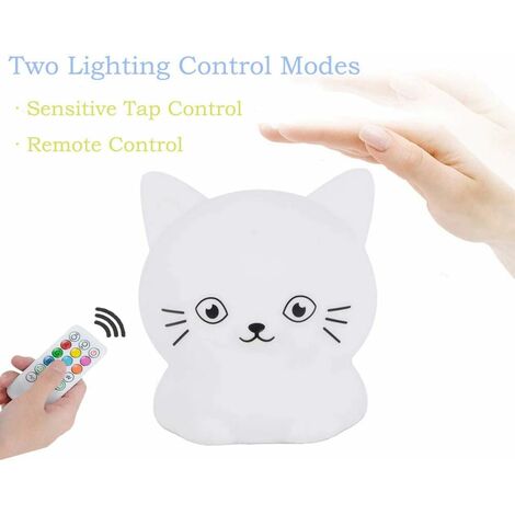 Enchufe de luz nocturna LED con interruptor, juego de 2 lámparas de noche  para gatos infantiles, lámpara de noche para habitación de bebé, lámpara de