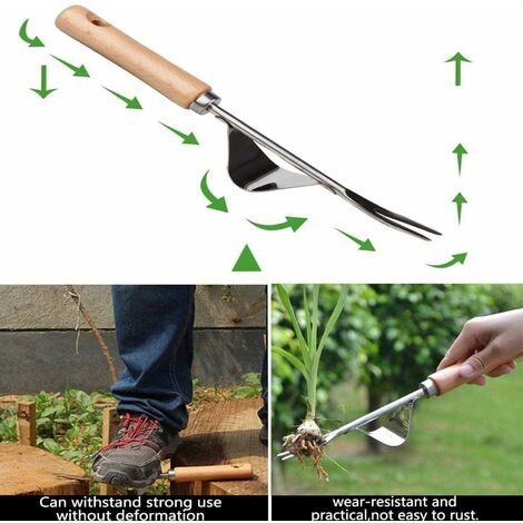 Recogedor de malezas de pie, herramienta manual de eliminación de malas  hierbas con placa de pie para eliminar malas hierbas, cabezal de palanca de  aluminio negro, extractor de malezas de jardín, herramienta para quitar  raíces de  