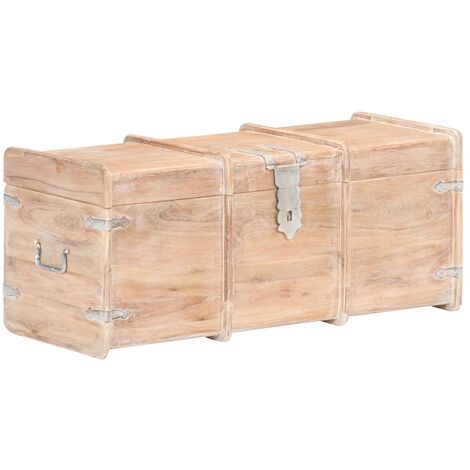 Baúl de almacenaje madera contrachapada negro 50x30x28 cm