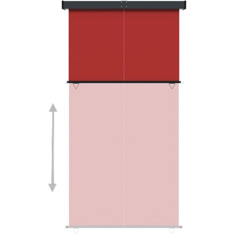 Toldo lateral retráctil de jardín rojo 117x300 cm