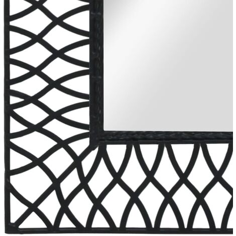 vidaXL Espejo de pared cuadrado de hierro negro 30x30 cm