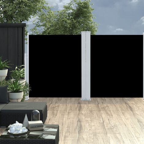 vidaXL Toldo lateral retráctil para patio negro 200x500 cm