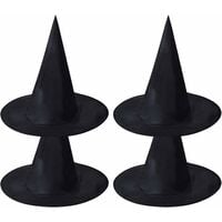 Sombrero de bruja de Halloween Juego de 6 niños adultos Sombrero puntiagudo de mago Disfraz Cosplay Divertido Día de Todos los Santos Mascarada Terciopelo negro (Talla única, paquete de 8)