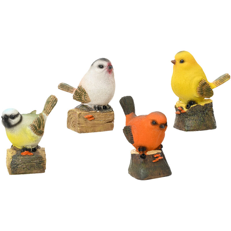 Oiseau en polyrésine 4 couleurs