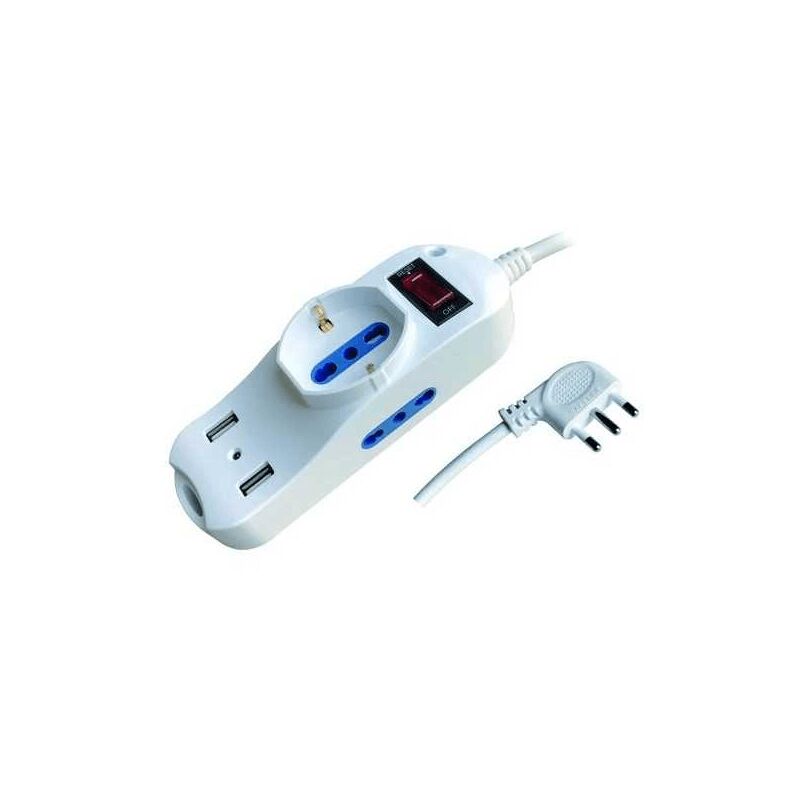 Multiprise avec 11 voies (2500W / 10A) 3 USB, avec interrupteur de