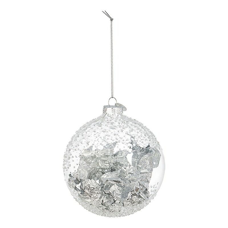 Boule de Noël en verre Silver YANA 10 cm