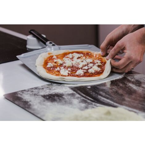 Pelle à pizza en aluminium anodisé cm 30 manche noir cm 25 Made in Italy  Qualité professionnelle
