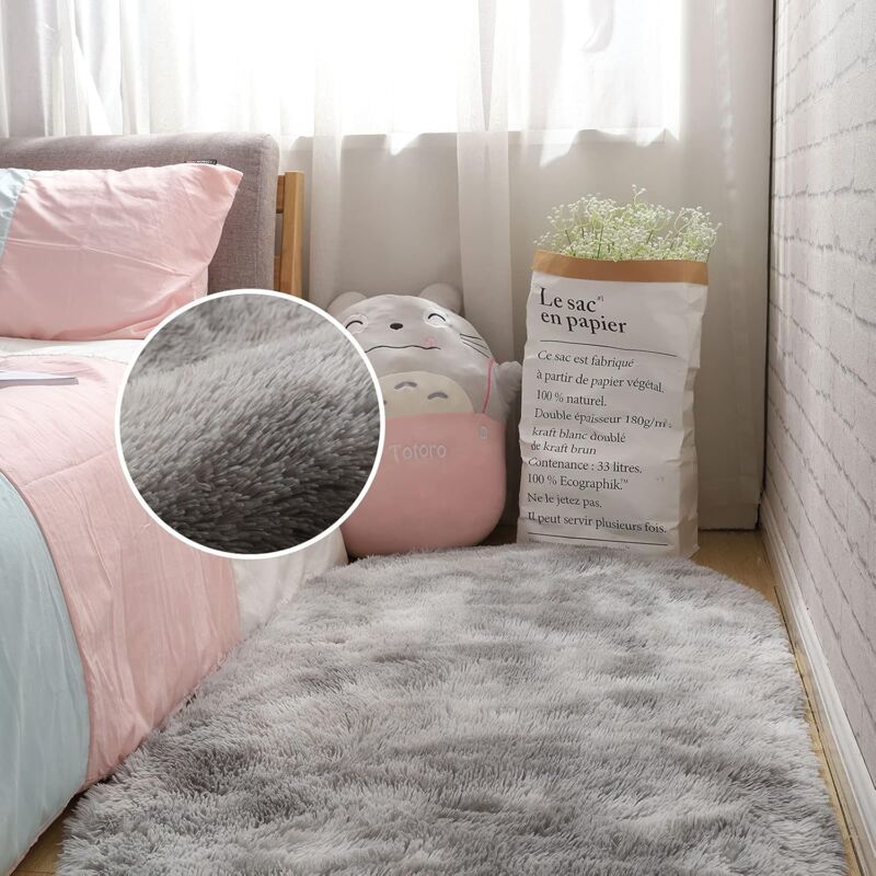 Tapis De Salon 160x230 Cm – Gris Doux, Court, Antidérapant – Pour Chambre, Bureau, Salon