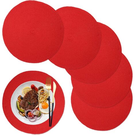 Norcks 6 PCS Sets De Table Rond Tressé 36CM Set De Table Lavable ...