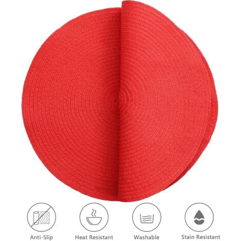 Norcks 6 PCS Sets De Table Rond Tressé 36CM Set De Table Lavable ...