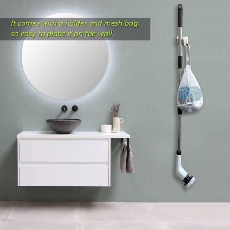 Brosse Electrique Nettoyage Rotative, Brosse de Nettoyage sans Fil avec 6  Têtes de Brosse, Electric Spin Scrubber avec Poignée Réglable pour Salle de  Bain, Toilettes, carrelage et Sol 