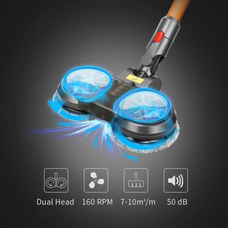 Tête De Balai Electrique Pour Dyson V15 V11 V10 V8 V7 Aspirateur, Tête De Vadrouille Avec Réservoir D'Eau Amovible, 12 Vadrouille Lavable