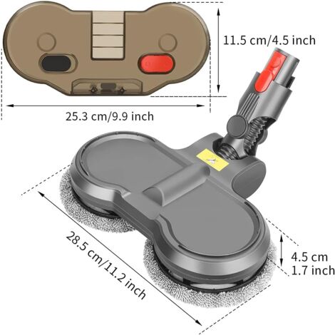 Tête De Balai Electrique Pour Dyson V15 V11 V10 V8 V7 Aspirateur, Tête De Vadrouille Avec Réservoir D'Eau Amovible, 12 Vadrouille Lavable