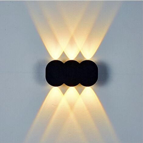 Applique Murale Minimaliste D'Intérieur Lampe Murale Led 6W Noire, Applique Murale Moderne Pour Couloir, Chambre À Coucher, Salon (Blanc Chaud)