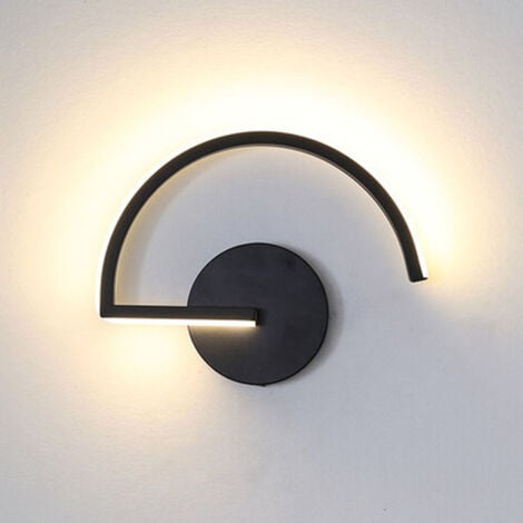 Applique Murale Led Noir Applique Murale Moderne Lampe Murale D'Intérieur Led Pour Salon, Couloir, Chambre À Coucher, Café, Jardin (Blanc Chaud)
