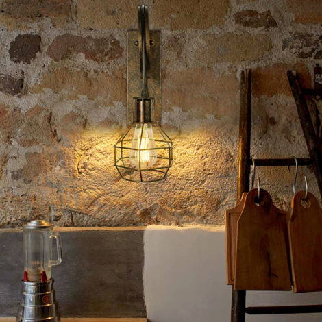 Applique Murale Rétro Lampe Murale Vintage Applique Murale Intérieure En Métal Pour Allée Loft Couloir E27,Bronze