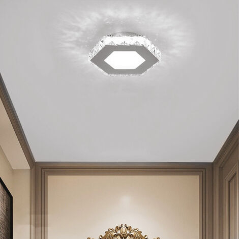 Lustre Led Lampe De Plafond En Cristal Plafonnier Moderne Blanc Froid Pour Chambre À Coucher Salle À Manger Couloir Cuisine