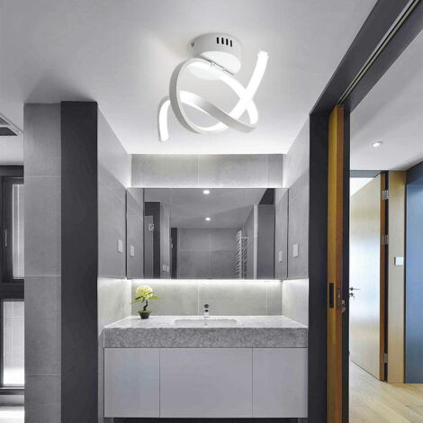 2X Plafonnier Led Moderne Blanc Lampe De Plafond Acrylique Plafonnier Créatif Pour Chambre À Coucher, Cuisine, Salon, Restaurant, Balcon, Blanc Froid