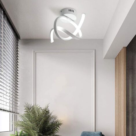 2X Plafonnier Led Moderne Blanc Lampe De Plafond Acrylique Plafonnier Créatif Pour Chambre À Coucher, Cuisine, Salon, Restaurant, Balcon, Blanc Froid