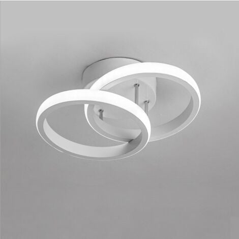 Luminaire Plafonnier Acrylique Plafonnier Led Moderne Blanc Lampe De Plafond Créatif Cercle Pour Cuisine, Salon, Couloir, Restaurant, Blanc Froid
