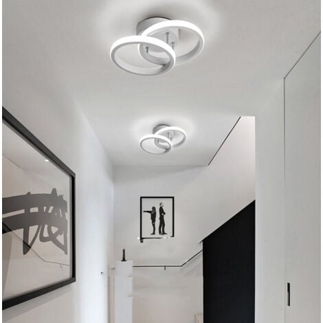 Luminaire Plafonnier Acrylique Plafonnier Led Moderne Blanc Lampe De Plafond Créatif Cercle Pour Cuisine, Salon, Couloir, Restaurant, Blanc Froid