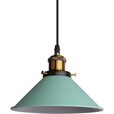 Lampe À Suspension Rétro Lustre Vintage Vert Ø22CM Plafonnier Industriel Lampes Suspendues Modernes Pour Restaurant Loft Cuisine Café E27